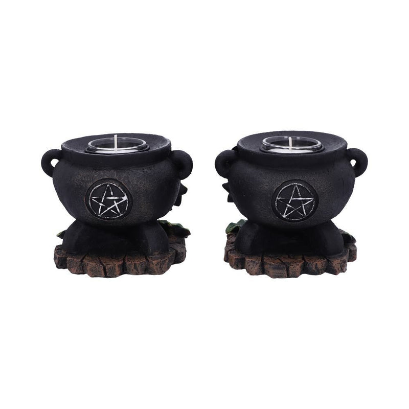 Set of 2 Ivy Cauldron Candle Holders
