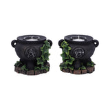 Set of 2 Ivy Cauldron Candle Holders