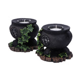 Set of 2 Ivy Cauldron Candle Holders