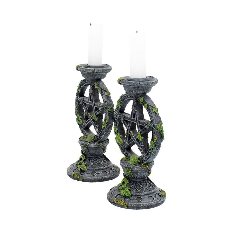 Set of 2 Wiccan Pentagram Candle Holders
