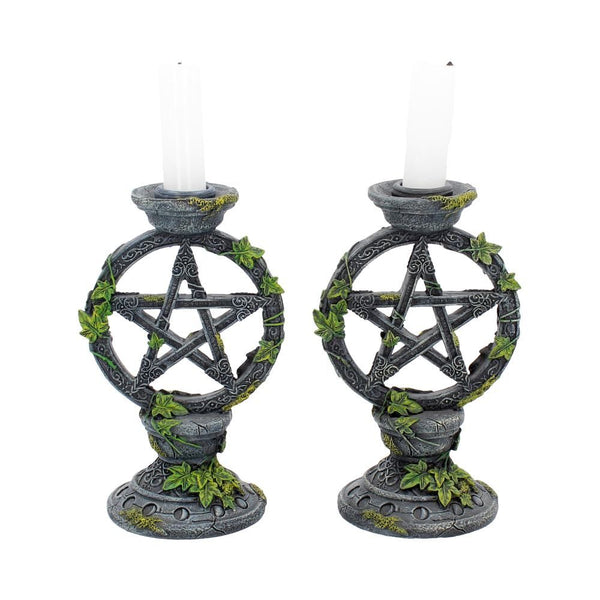 Set of 2 Wiccan Pentagram Candle Holders
