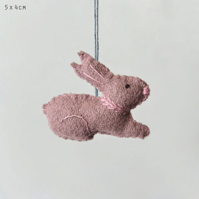 Small Pink Sitting Rabbit Hanging Decoration