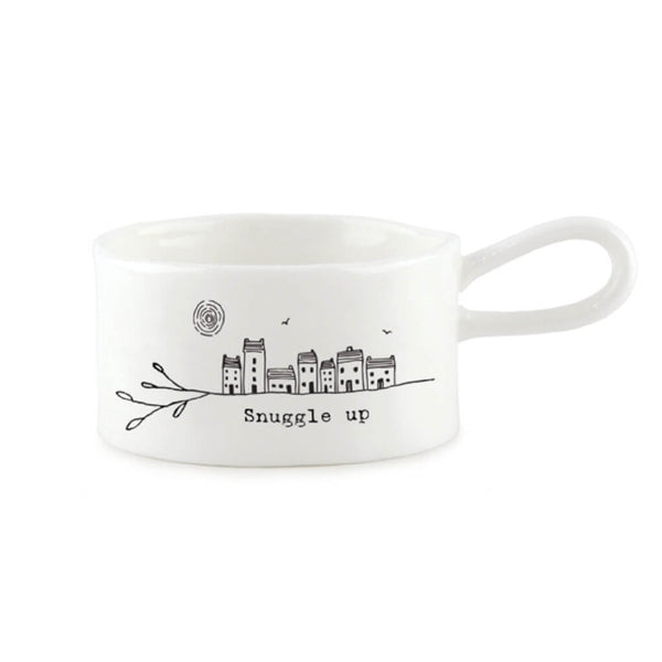 Porcelain Handled Tealight Holder Snuggle Up