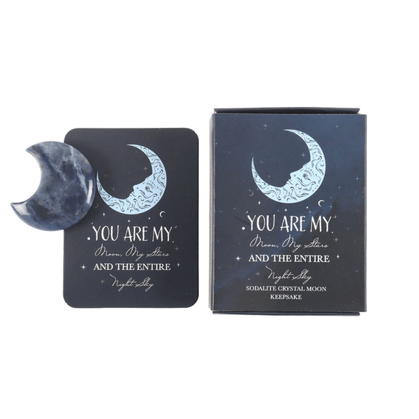 Sodalite Crystal Moon Keepsake Stone in a Box