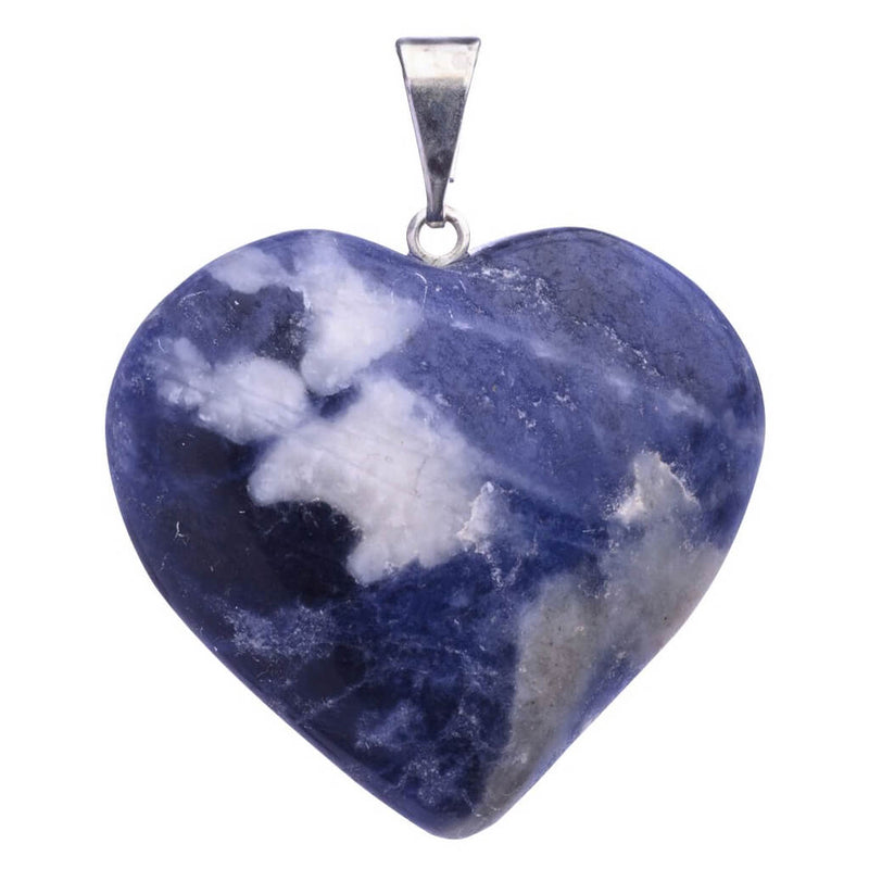 Sodalite Heart Silver Plated Pendant