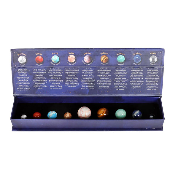 Solar System Gemstone Crystal Spheres Set