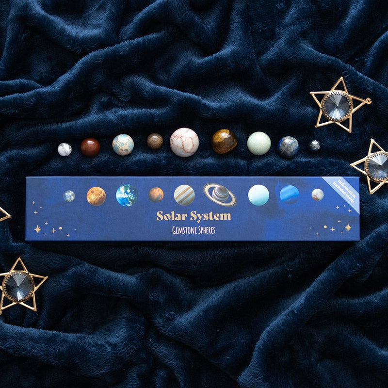 Solar System Gemstone Crystal Spheres Set