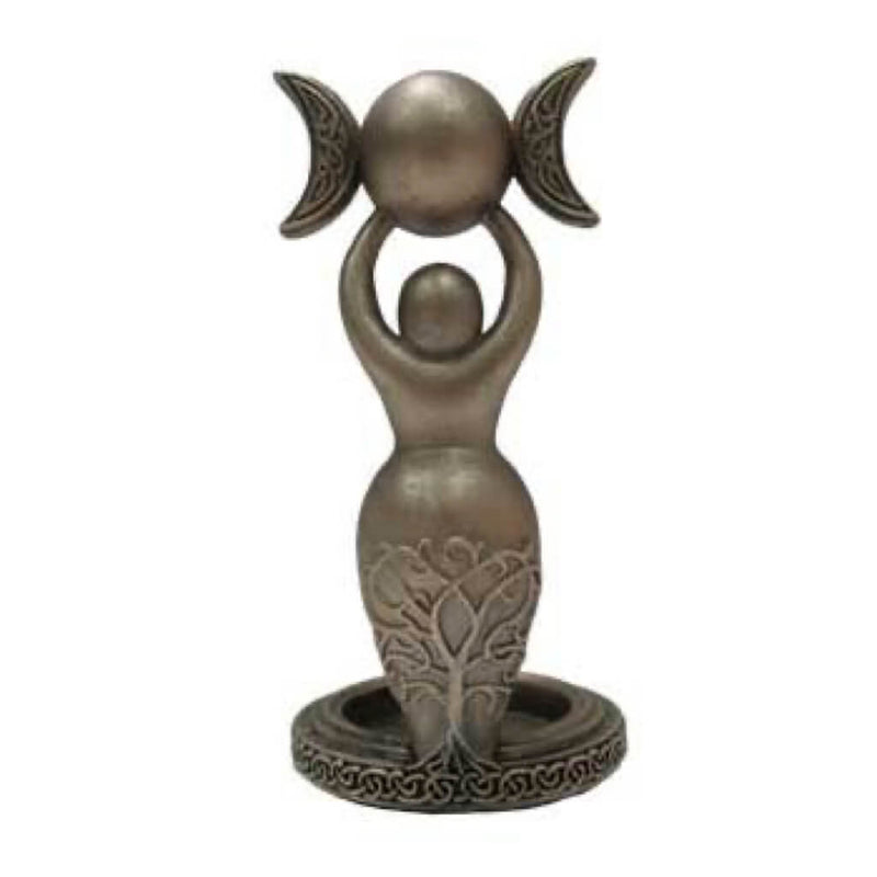 Bronze Spiral Goddess Tea Light Holder