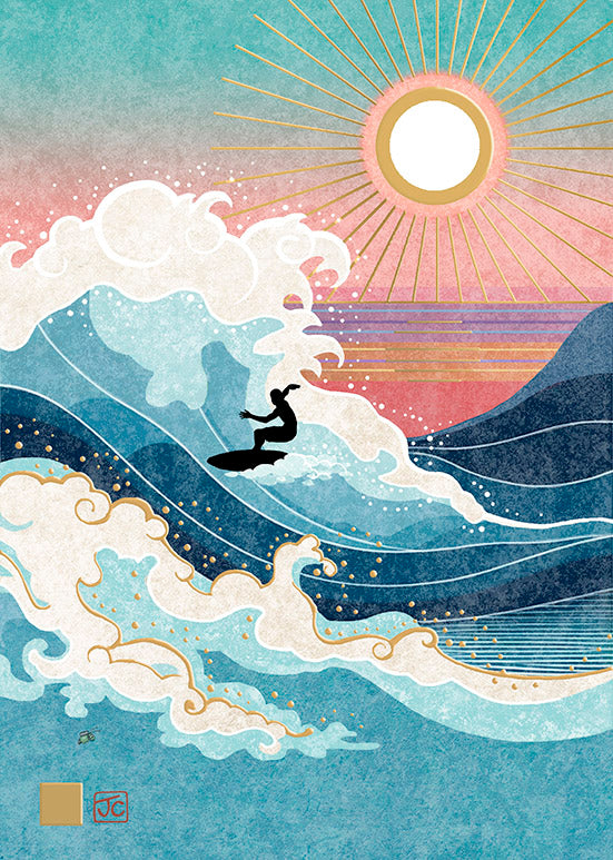 Bug Art Surfer Greetings Card