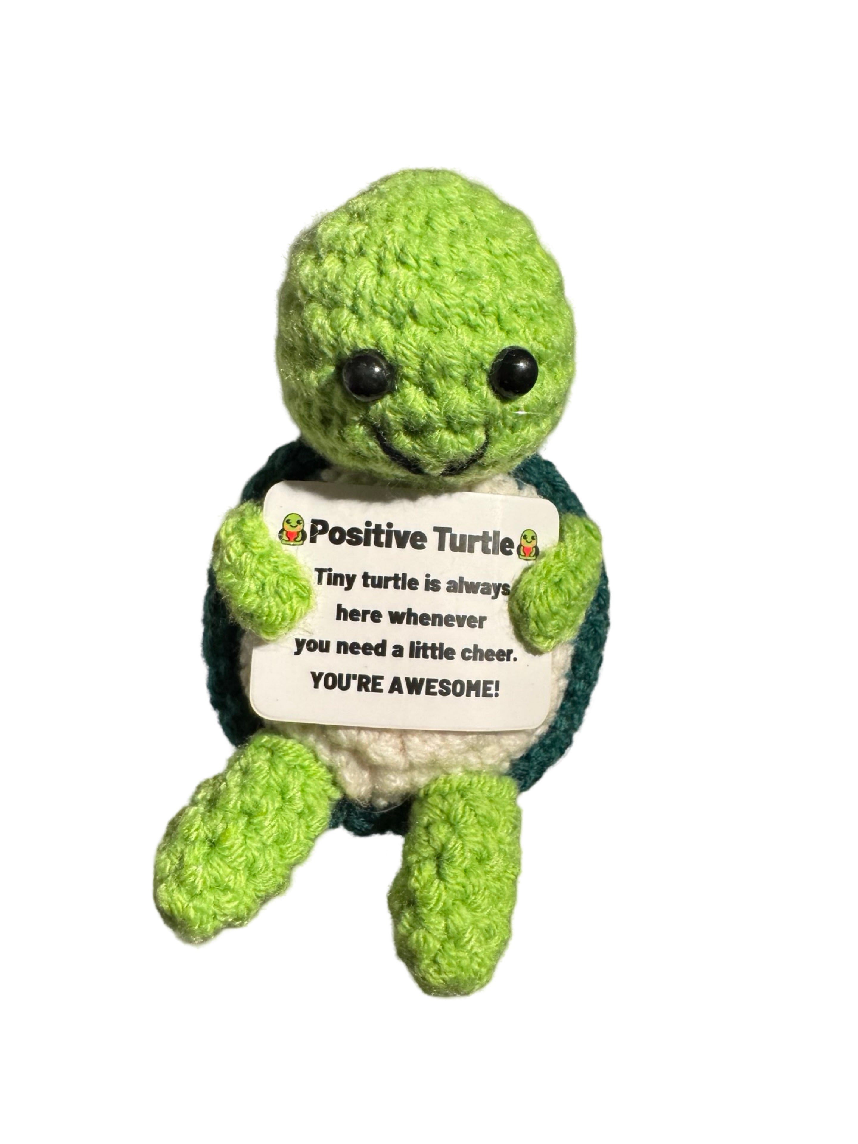 Crochet Motivational Turtle Figure by The Gnome Garden | Clouds