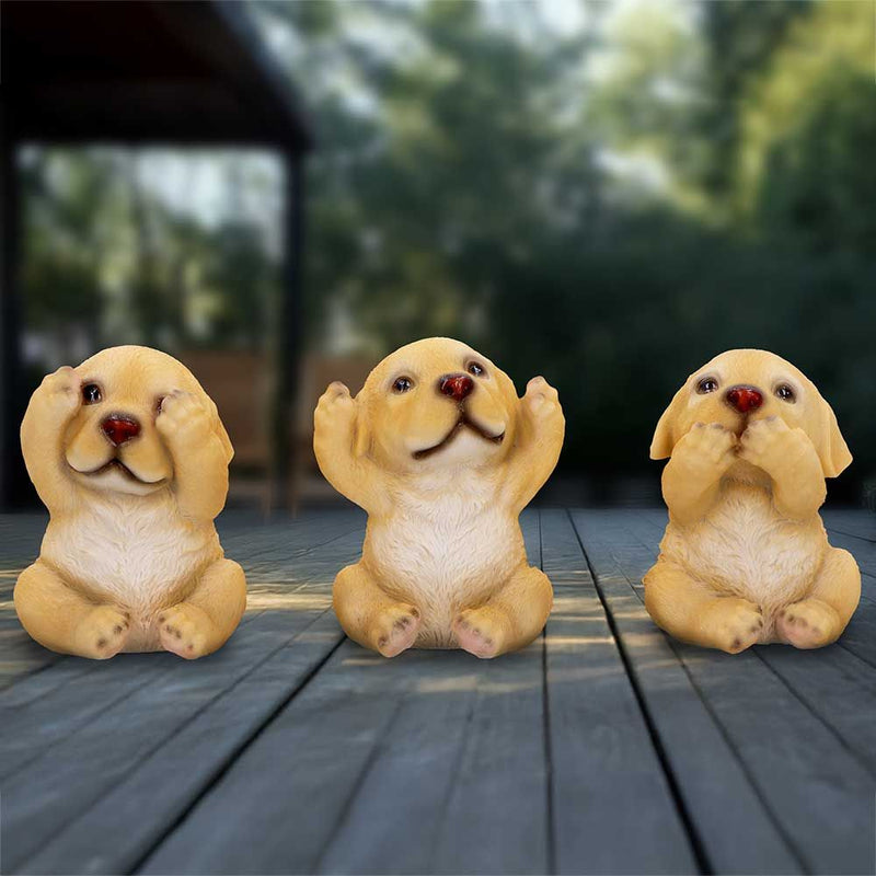 Three Wise Golden Labradors Set