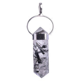 Tourmalinated Quartz Sterling Silver Double Terminated Point Pendant