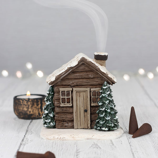 Log Cabin Incense Cone Holder