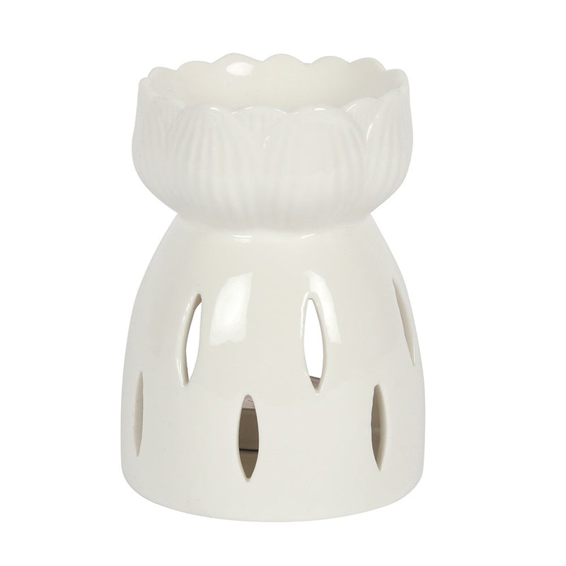 White Lotus Flower Oil Burner