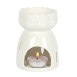 White Lotus Flower Oil Burner