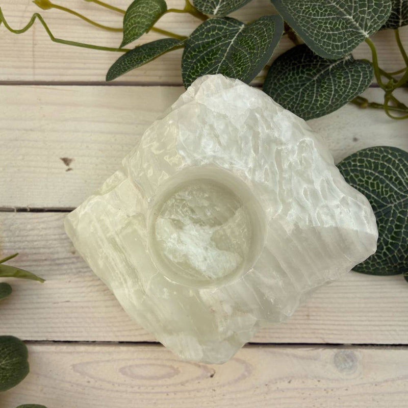 White Onyx Tea Light Holder