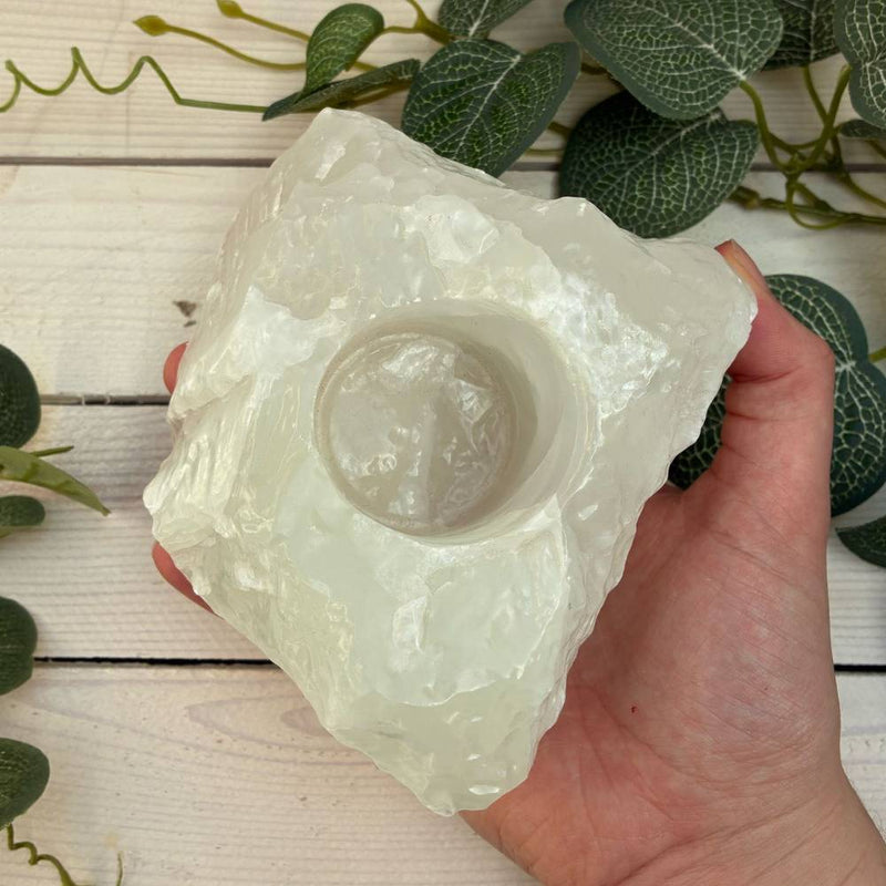 White Onyx Tea Light Holder