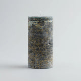 Winter Thyme Gold Marbled Pillar Candle