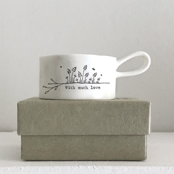 East of India Handled Tealight Holder With Much Love