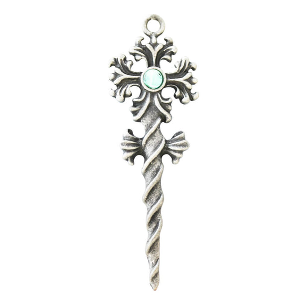 Wood Witch Wand Greenwood Pendant