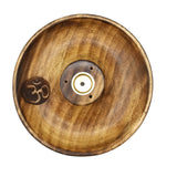 Wooden Om Incense Stick & Cone Burner Disc