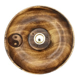 Wooden Yin Yang Incense Stick & Cone Burner Disc