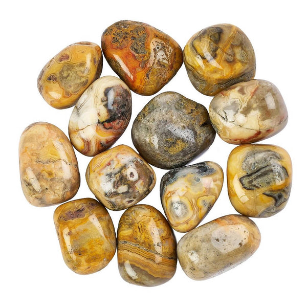 Yellow Crazy Lace Agate Tumblestone