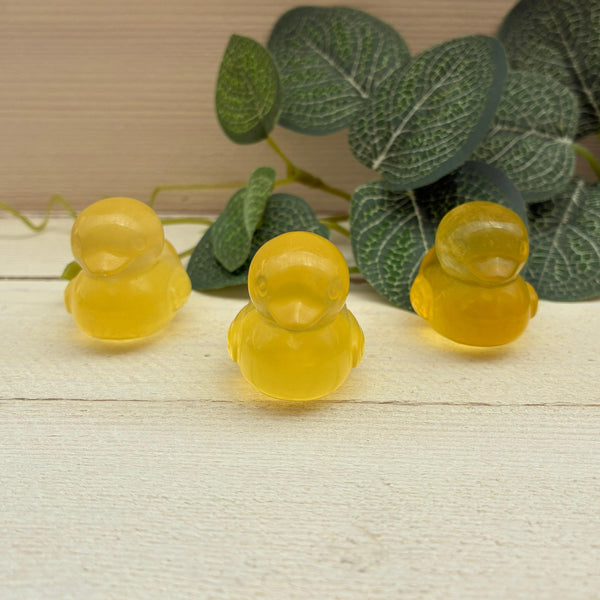 Yellow Fluorite Duck Carving
