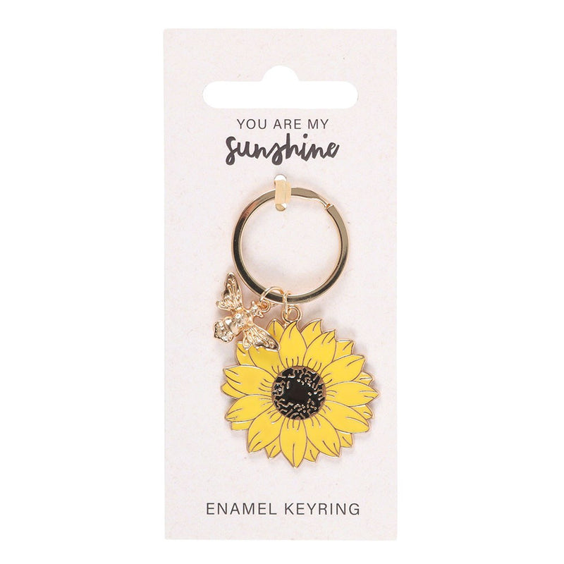 Feng Shui Sun Flower Tibetan Golden Life Force Keychain - 7 Chakra Symbols, 4" X 1.6"