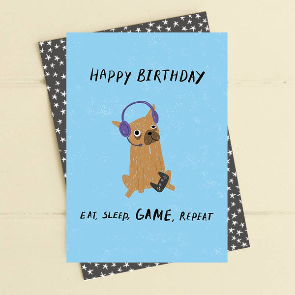 Eat, Sleep, Game, Repeat Greeting Card
