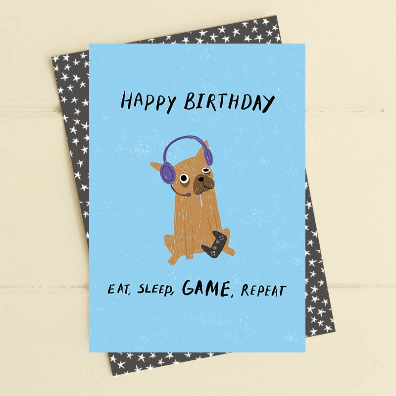 Eat, Sleep, Game, Repeat Greeting Card