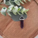 Amethyst Sterling Silver Double Terminated Point Pendant