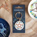 Solstice Wreath Pentagram Keyring
