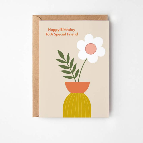 Special Friend Flowers Birthday Greeting Card