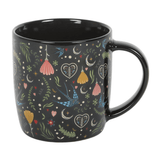 Black Midnight Bloom Print Mug
