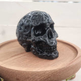 Black Obsidian Fancy Skull Carving