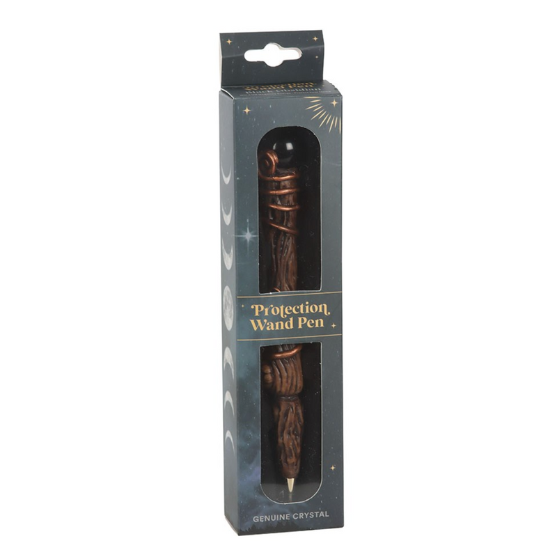 Protection Black Obsidian Crystal Wand Pen