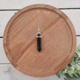 Black Tourmaline Sterling Silver Double Terminated Point Pendant