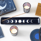 Blue Moon Phase Ceramic Incense Ash Catcher