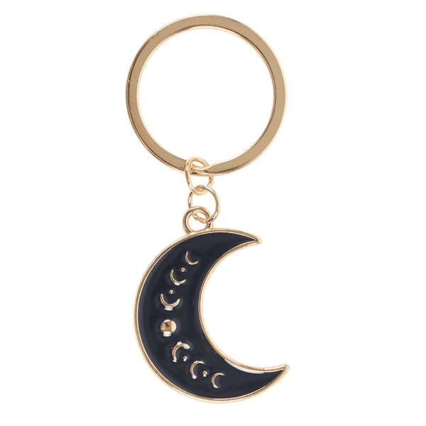 Blue Moon Phase Crescent Moon Keyring