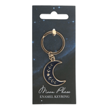Blue Moon Phase Crescent Moon Keyring