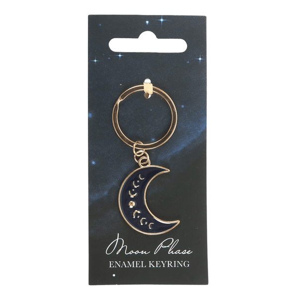 Blue Moon Phase Crescent Moon Keyring