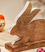 Hand Carved Mango Wood Rabbit Ornament