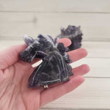 Chevron Amethyst Carved Unicorn
