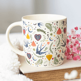 Cream Midnight Bloom Print Mug