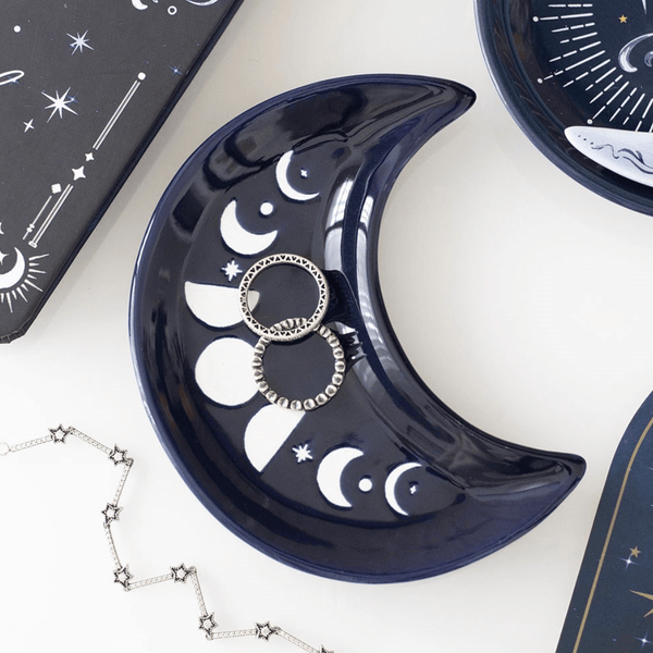 Blue Moon Phase Crescent Moon Trinket Dish