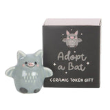 Adopt a Bat Ceramic Token Figurine Matchbox Gift