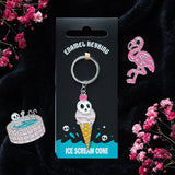 Gothic Ice Scream Cone & Skull Keyring