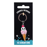 Gothic Ice Scream Cone & Skull Keyring
