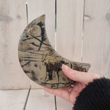 Dendritic Jasper Moon on Stand